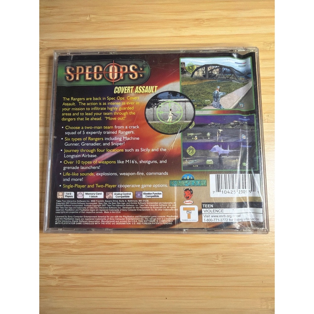 PS1 Spec Ops Covert Assault Complete CIB Tested Untested Water Damaged Manual - Picture 3 of 6